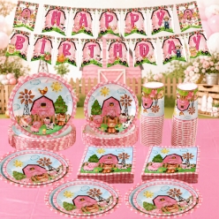 *Farm Pink Girl Deluxe Party Kit for 10